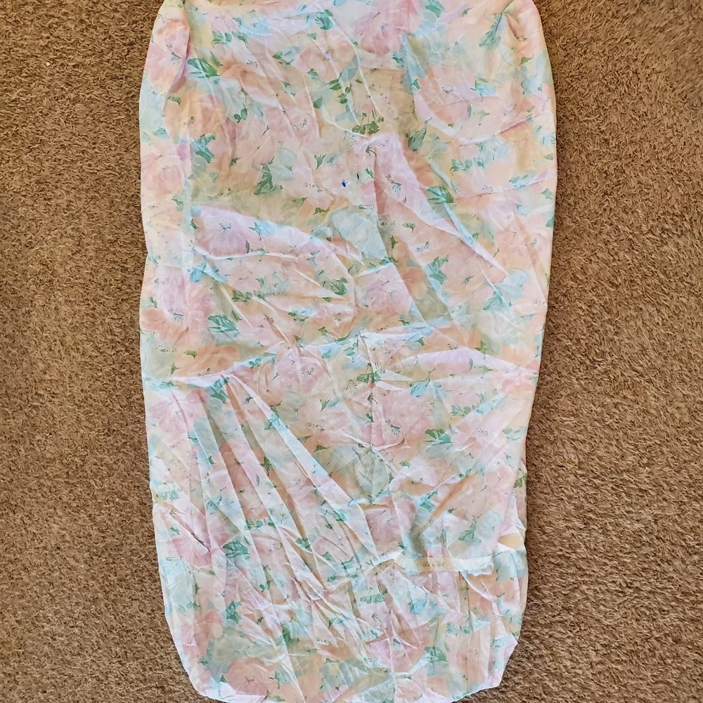 Vintage Floral Fitted Sheet Pink Blue Green baby girl‎ crib toddler sheet